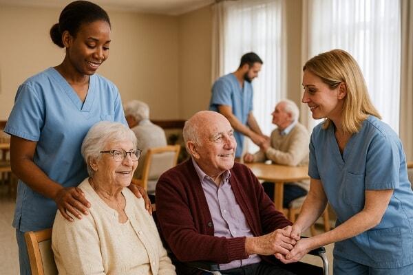 Caregivers with residents